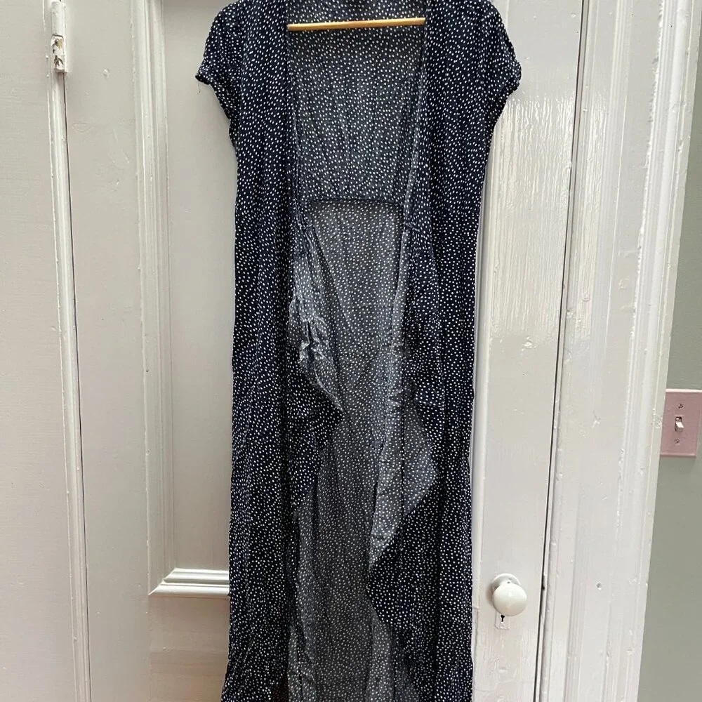NOM Maternity navy polka dot wrap dress - Picture 3 of 5